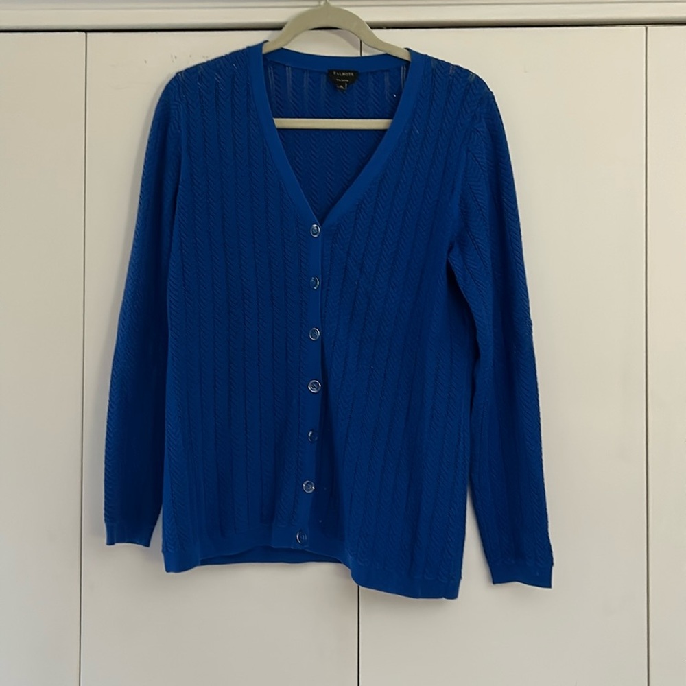 Royal blue Talbots Pima cotton sweater. Size medium